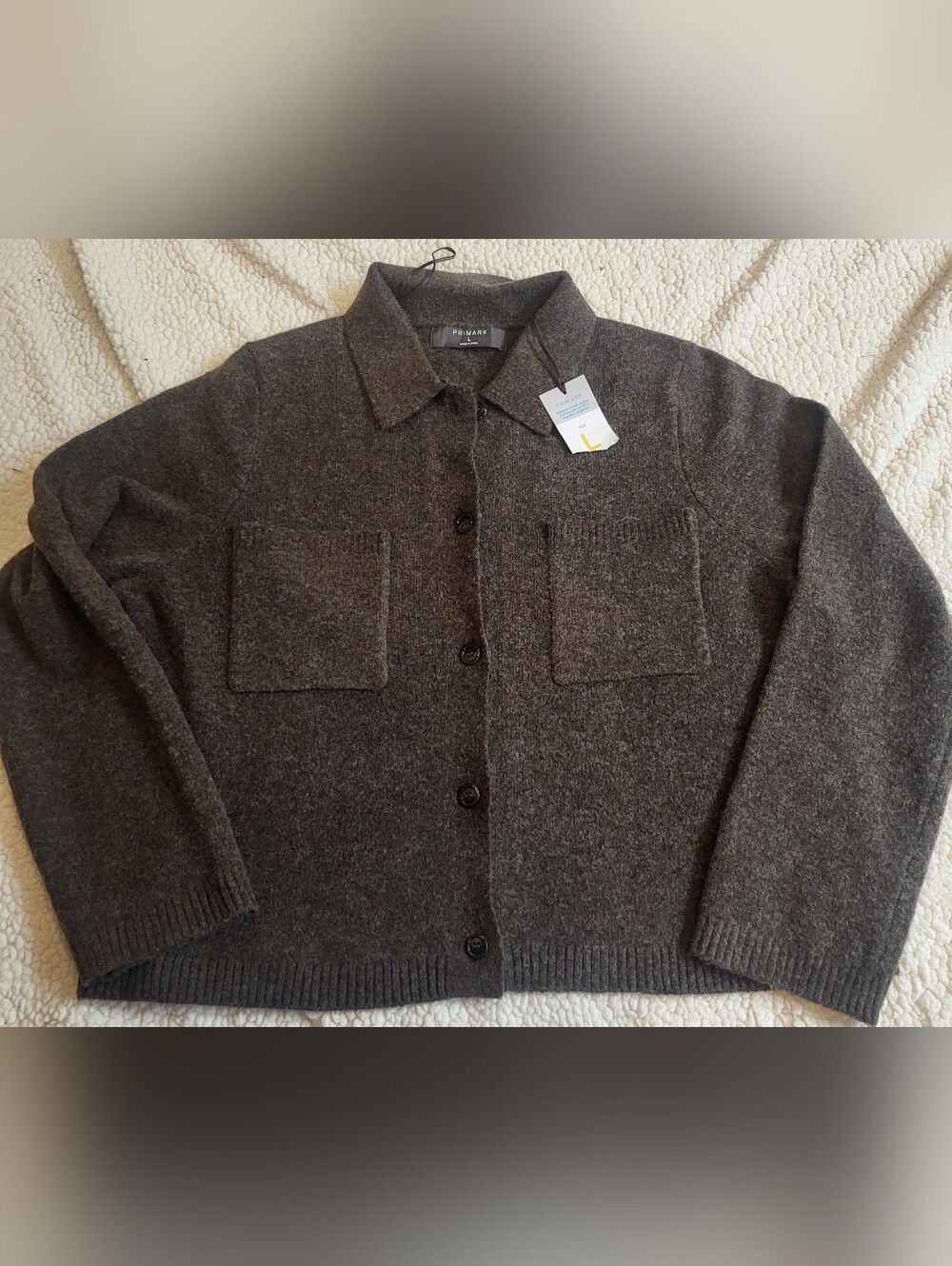 NWT Brown Button Up Primark Sweater Large